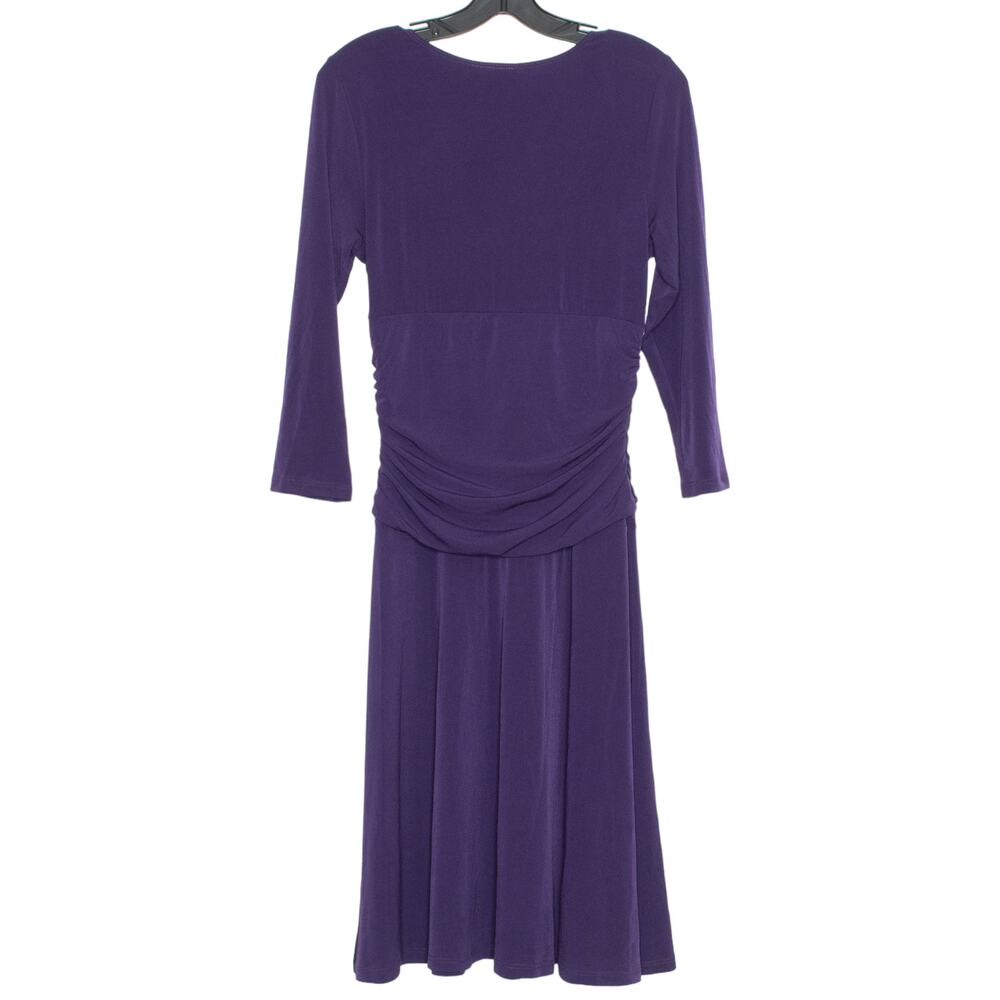 NWT Rekucci Womens Dress Crossover Tummy Control 3/4 Sleeve Fit Flare Size 8 EZ - Picture 2 of 5